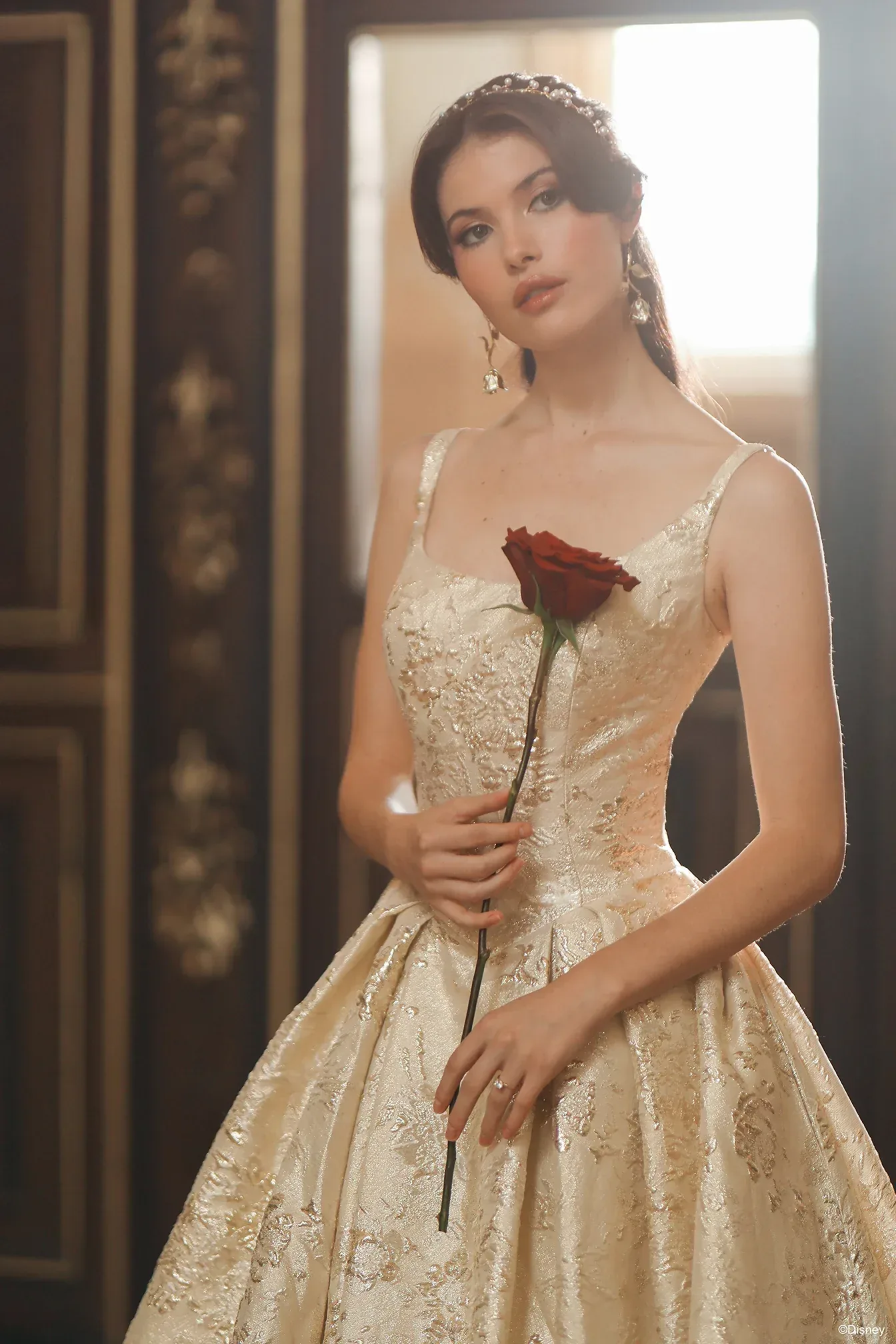 disney princess belle wedding dress Lace Victorian Gown Gown Custom Small Couture de Force Disney Princess